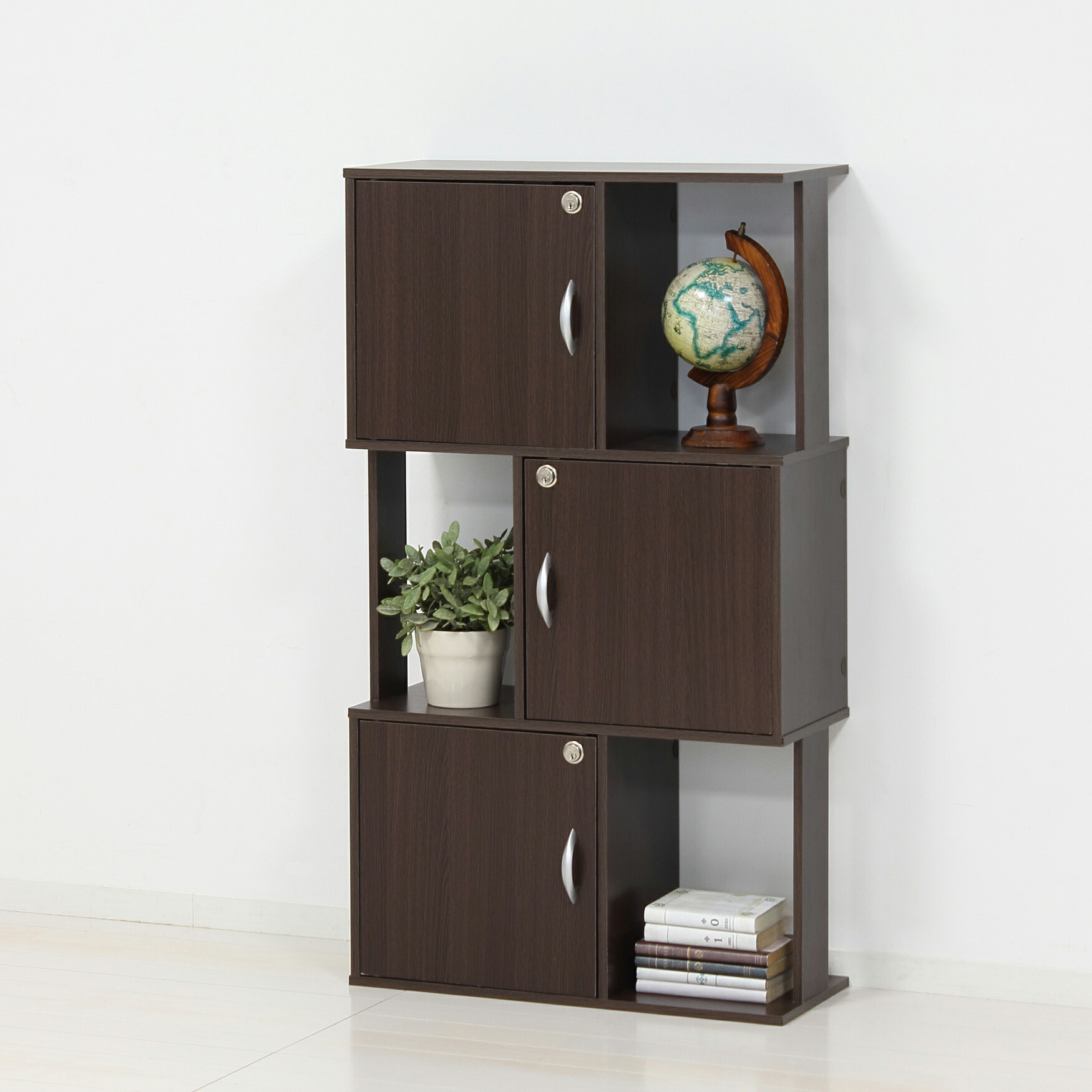 楽天市場】鍵付き 3段 ラック オープン収納 棚 39399 39410 スリム