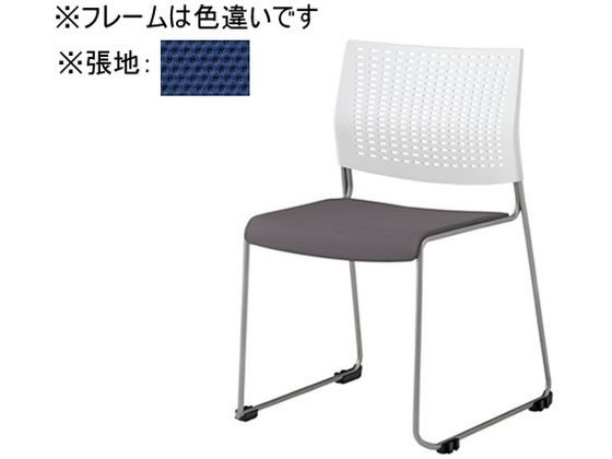 【マラソン限定★ポイント2倍】【メーカー直送】オカムラ ケッテ チェア 座パッド ホワイトフレーム ホワイトシェル ブルー【代引不可】【組立・設置・送料無料】ループ脚 スタッキングチェア ミーティングチェア オフィス家具