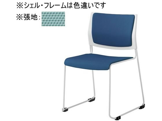 【マラソン限定★ポイント2倍】【メーカー直送】オカムラ ケッテ チェア 背座パッド シルバーフレーム ブラックシェル セージ【代引不可】【組立・設置・送料無料】ループ脚 スタッキングチェア ミーティングチェア オフィス家具