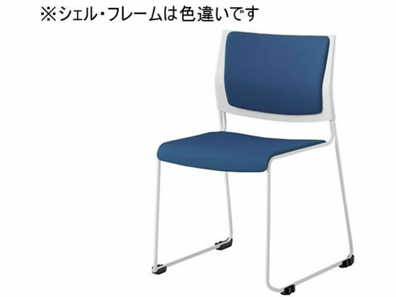 【マラソン限定★ポイント2倍】【メーカー直送】オカムラ ケッテ チェア 背座パッド ブラックフレーム ブラックシェル ブルー【代引不可】【組立・設置・送料無料】ループ脚 スタッキングチェア ミーティングチェア オフィス家具