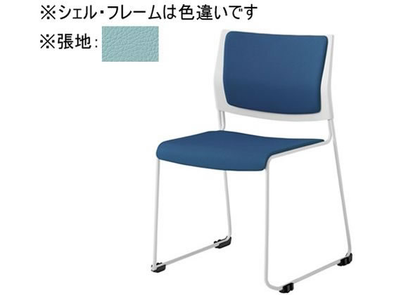 【マラソン限定★ポイント2倍】【メーカー直送】オカムラ ケッテ チェア 背座パッド ブラックフレーム ブラックシェル セージ【代引不可】【組立・設置・送料無料】ループ脚 スタッキングチェア ミーティングチェア オフィス家具