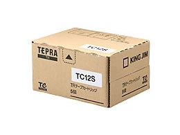 【マラソン限定★2,000円クーポン＆ポイント2倍】キングジム テプラTR用テープ 12mm 白 黒文字 5個 TC12S 白 透明 ＴＲテープ キングジム テプラ 事務機器