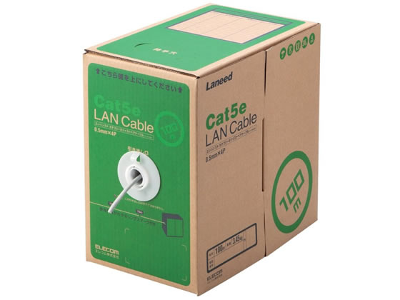 【マラソン限定★ポイント2倍】エレコム LANケーブル CAT5E ライトグレー 100m LD-CT2 LG100 RS ＬＡＮケーブルカテゴリー５Ｅ ＬＡＮケーブル ケーブル 電源タップ 配線パーツ 家電｜ココデカウ