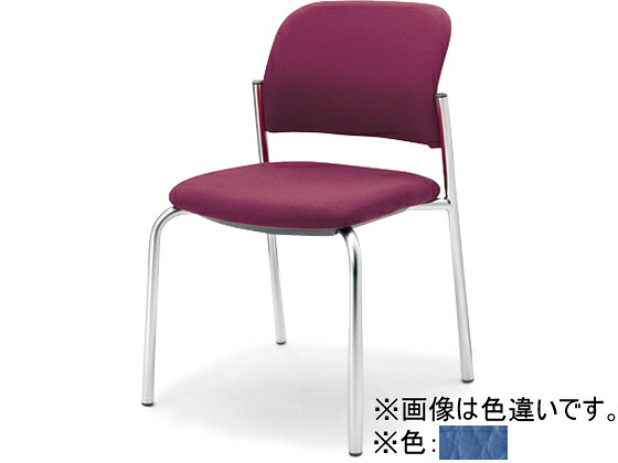 【マラソン限定★ポイント2倍】【メーカー直送】コクヨ 会議用イス100 PUレザー 肘無 4本脚 メッキ脚 マリン【代引不可】【組立・設置・送料無料】４本脚 スタッキングチェア ミーティングチェア オフィス家具