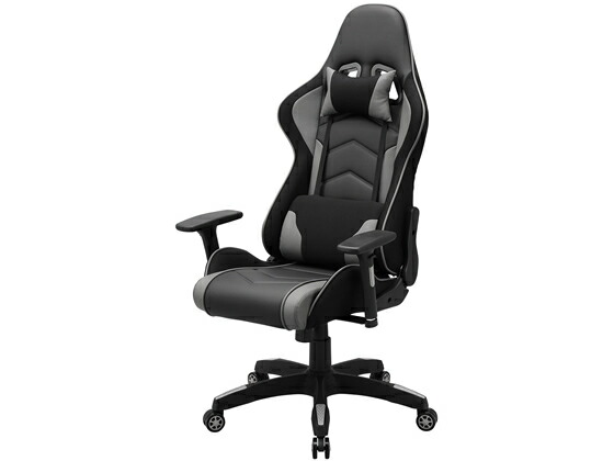 【マラソン限定★ポイント2倍】【メーカー直送】サンワサプライ ゲーミングスタイルチェア グレー SNC-L18GY【代引不可】【お客様組立】レザータイプ ゲーミングチェア オフィスチェア オフィス家具