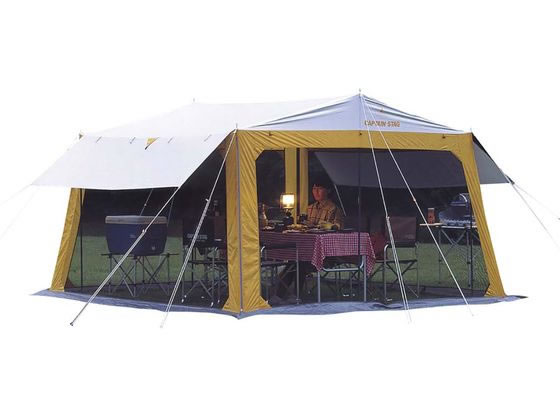 ★新品未使用★キャプテンスタッグ メッシュタープ キャノピー付き　多機能モデル CAPTAIN STAG シェード ラニー メッシュタープテント 3.5m×3.8m