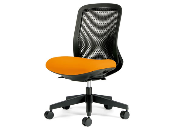 【レビュー投稿で100円OFFクーポン】【メーカー直送】プラス Try ローバック スモークブラックシェル×座オレンジ 肘無し【代引不可】【組立・設置・送料無料】肘なし 樹脂チェア オフィスチェア オフィス家具