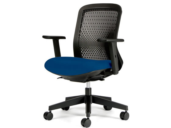 【レビュー投稿で100円OFFクーポン】【メーカー直送】プラス Try ローバック スモークブラックシェル×座ブルー アジャスト肘【代引不可】【組立・設置・送料無料】肘付き 可動肘タイプ 樹脂チェア オフィスチェア オフィス家具