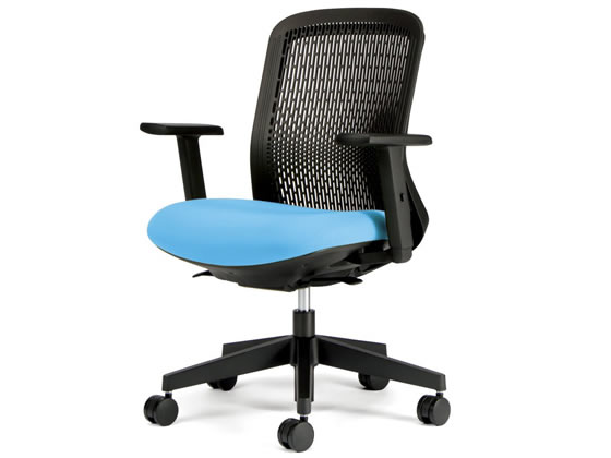 【レビュー投稿で100円OFFクーポン】【メーカー直送】プラス Try ローバック スモークブラックシェル×座スカイブルー アジャスト肘【代引不可】【組立・設置・送料無料】肘付き 可動肘タイプ 樹脂チェア オフィスチェア オフィス家具