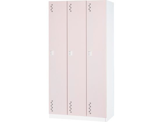 【レビュー投稿で100円OFFクーポン】【メーカー直送】女性向けロッカーKeula ダイヤル錠 3人用 ホワイト・薄桜 RFKU3-P【代引不可】スチールロッカー キャビネット オフィス家具