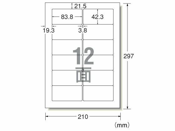 【レビュー投稿で100円OFFクーポン】エーワン ラベルシール[ハイグレード] 12面 四辺余白 100枚 76312 マルチプリンタ対応ラベルシール 粘着ラベル用紙