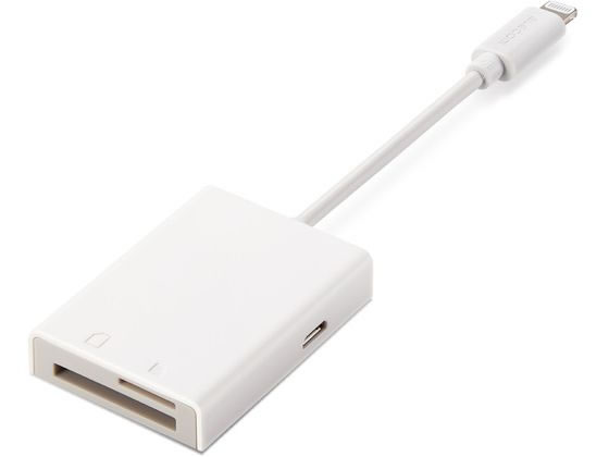 【レビュー投稿で100円OFFクーポン】【お取り寄せ】エレコム Lightningカードリーダー SD microSD MR-LC201WH カードリーダー バーコードリーダー ＰＣ周辺機器 パソコン 家電
