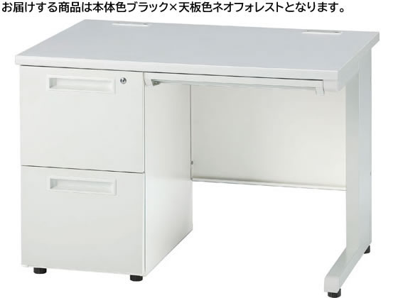 【レビュー投稿で100円OFFクーポン】【メーカー直送】イノウエ 片袖机 2段左袖 W1000 フォレスト×ブラック GSD-B107-2L【代引不可】【お客様組立】片袖机 スチールデスク ワゴン オフィスデスク 事務机 オフィス家具