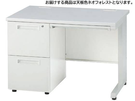 【レビュー投稿で100円OFFクーポン】【メーカー直送】イノウエ 片袖机 2段左袖 W1000 フォレスト×ホワイト GSD-W107-2L【代引不可】【組立・設置・送料無料】片袖机 スチールデスク ワゴン オフィスデスク 事務机 オフィス家具