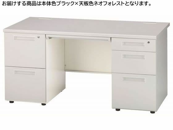 【百貨店SALE押さえる★最大限度20%OFF＆2,000円クーポン券】【製造業者直送】イノウエ 両袖机 2段3段 W1400 フォレスト×黒いこと GSD-B147【代引不可】【精神的な統合・とり備える・貨物輸送無料】 両袖机 スチール写真学習机 手押し車 執務室学習机 事務机 執務室調度品