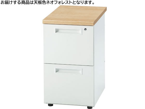 【レビュー投稿で100円OFFクーポン】【メーカー直送】イノウエ 脇机2段 フォレスト×ホワイト GSD-W047-2-NFO【代引不可】【お客様組立】脇机 ワゴン スチールデスク オフィスデスク 事務机 オフィス家具