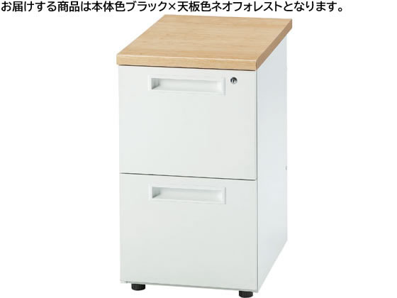 【レビュー投稿で100円OFFクーポン】【メーカー直送】イノウエ 脇机2段 フォレスト×ブラック GSD-B047-2-NFO【代引不可】【お客様組立】脇机 ワゴン スチールデスク オフィスデスク 事務机 オフィス家具