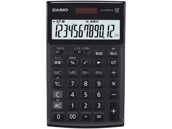 【百貨店SALE押さえる★最大限度20%OFF＆2,000円引き換え証】カシオ 本格実務計算器(検算) 12桁 黒いこと JS-20WKA-BK-N 実務計算器 原則として 文具