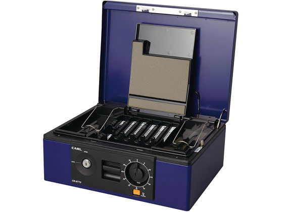 【マラソン限定★ポイント2倍】カール事務器 手提げ金庫 ブルー A4サイズ CB-8770 手提金庫 現金管理｜ココデカウ