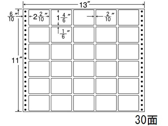 【レビュー投稿で100円OFFクーポン】【メーカー直送】NANA ナナフォーム 13×11インチ 30面 M13R【代引不可】まとめ買い 業務用 箱売り 箱買い ケース買い ドットプリンタ用ラベルシール 粘着ラベル用紙