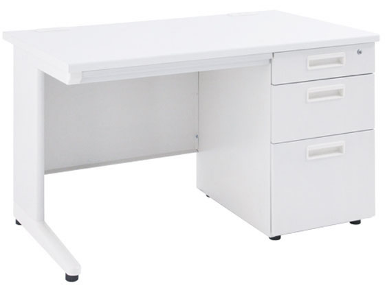 【マラソン限定★ポイント2倍】【メーカー直送】カグクロ 事務用片袖机 W1100 ホワイト KDW-117S【代引不可】【お客様組立】片袖机 スチールデスク ワゴン オフィスデスク 事務机 オフィス家具|ココデカウ