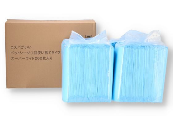 【レビュー投稿で100円OFFクーポン】送料無料 コスパがいい薄型シーツ スーパーワイド 200枚 トイレシート 犬 ドッグ用 ペット トイレタリー
