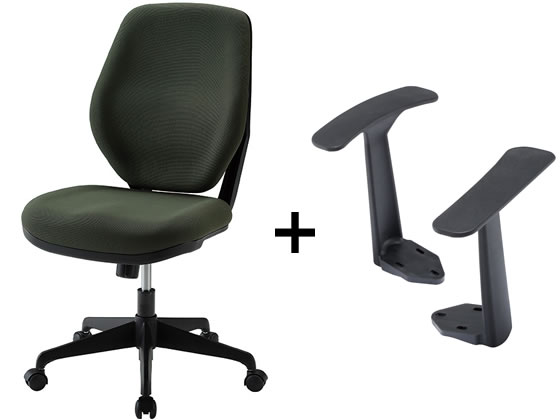 【レビュー投稿で100円OFFクーポン】【メーカー直送】イノウエ オフィスチェア T型固定肘 モスグリーン LUX-39 MG+TT01【代引不可】【お客様組立】肘付き 固定肘タイプ 布張りチェア オフィスチェア オフィス家具