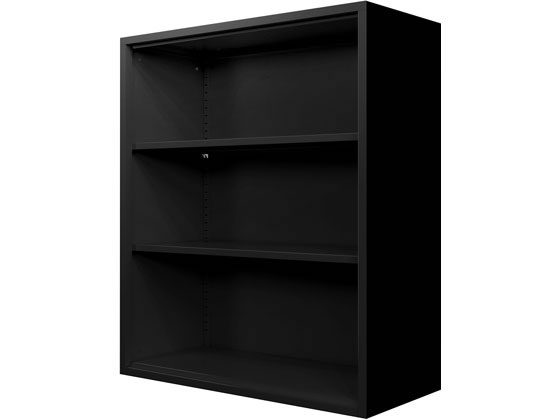 【マラソン限定★ポイント2倍】【メーカー直送】Netforce ファシル システム収納庫 オープン 3段 H1050 ブラック【代引不可】【お客様組立】オープン書庫 スチールキャビネット ロッカー オフィス家具