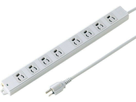 【レビュー投稿で100円OFFクーポン】【お取り寄せ】サンワサプライ 工事物件タップ 3P・8個口・5m TAP-KE8-5 コード付き電源タップ３ピン 電源タップ ＯＡタップ 配線パーツ 家電