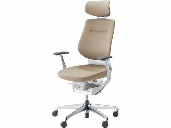 【レビュー投稿で100円OFFクーポン】【メーカー直送】コクヨ ing クッション・ヘッドレスト ホワイト アルミ脚 Mグレージュ V【代引不可】【組立・設置・送料無料】肘付き 固定肘タイプ 布張りチェア オフィスチェア オフィス家具