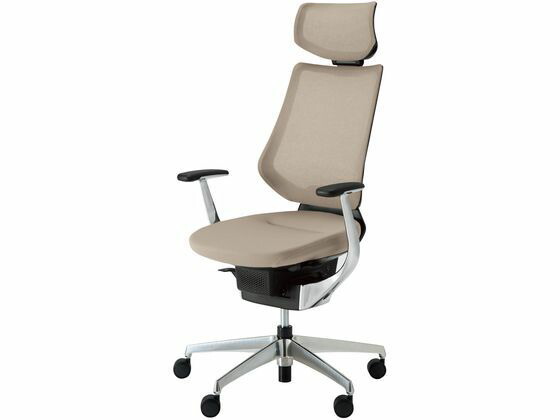 【マラソン限定★2,000円クーポン＆ポイント2倍】【メーカー直送】コクヨ ing メッシュ・ヘッドレスト ブラック アルミ脚 Mグレージュ W【代引不可】【組立・設置・送料無料】肘付き 固定肘タイプ メッシュチェア オフィスチェア オフィス家具