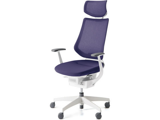 【レビュー投稿で100円OFFクーポン】【メーカー直送】コクヨ イング メッシュ・ヘッドレスト ホワイトシェル 樹脂脚 DパープルV【代引不可】【組立・設置・送料無料】肘付き 固定肘タイプ メッシュチェア オフィスチェア オフィス家具