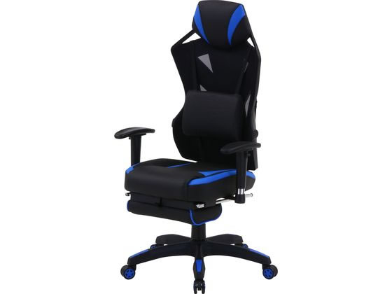 【マラソン限定★ポイント2倍】【メーカー直送】不二貿易 メッシュゲーミングチェア レイズ フットレスト付き BL 19430【代引不可】【お客様組立】メッシュタイプ ゲーミングチェア オフィスチェア オフィス家具｜ココデカウ 13,886円