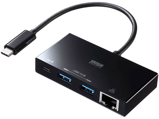 【マラソン限定★2,000円クーポン＆ポイント2倍】サンワサプライ USB Type-C ハブ付き ギガビット LANアダプタ ＵＳＢハブ ドッキングステーション ＰＣ周辺機器 パソコン 家電 5,105円