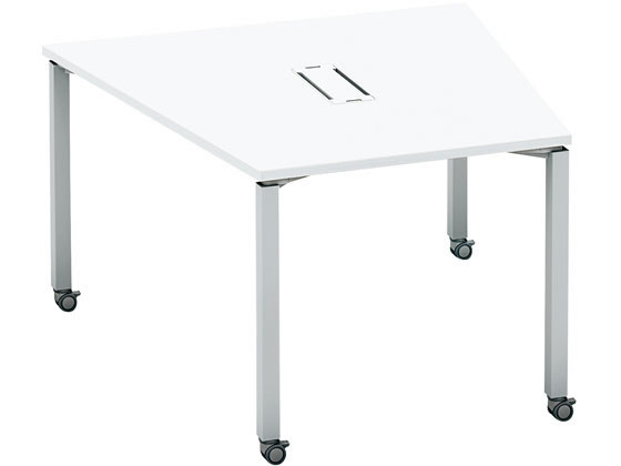 【マラソン限定★ポイント2倍】【メーカー直送】コクヨ ワークフィット 台形 W1220D1185 ホワイト×灰脚 キャスター【代引不可】【組立・設置・送料無料】台形 ミーティングテーブル 会議用テーブル 長机 オフィス家具|ココデカウ