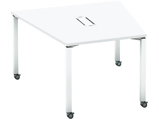 【レビュー投稿で100円OFFクーポン】【メーカー直送】コクヨ ワークフィット 台形 W1220D1185 ホワイト×白脚 キャスター【代引不可】【組立・設置・送料無料】台形 ミーティングテーブル 会議用テーブル 長机 オフィス家具