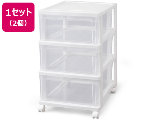 【マラソン限定★2,000円クーポン＆ポイント2倍】送料無料【お取り寄せ】アイリスオーヤマ クローゼットチェスト 2個セット ホワイト／クリア NSCLZ-503×2 チェスト リビング収納 収納家具 インテリア 収納