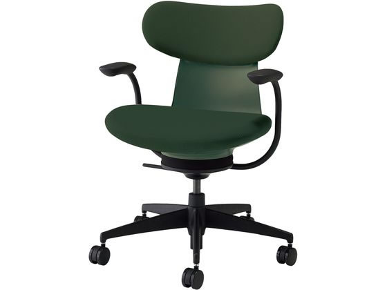 【レビュー投稿で100円OFFクーポン】【メーカー直送】コクヨ イングライフ 肘付 背クッション 5本脚 ウレタン グリーン【代引不可】【組立・設置・送料無料】肘なし 布張りチェア オフィスチェア オフィス家具