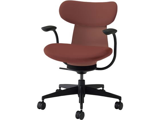 【レビュー投稿で100円OFFクーポン】【メーカー直送】コクヨ イングライフ 肘付 背クッション 5本脚 ウレタン レッド【代引不可】【組立・設置・送料無料】肘なし 布張りチェア オフィスチェア オフィス家具