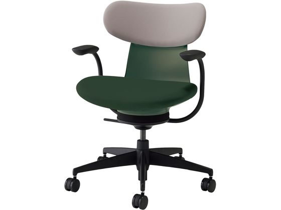 【レビュー投稿で100円OFFクーポン】【メーカー直送】コクヨ イングライフ 肘付 背クッション 5本脚 ウレタン グリーン 背グレー【代引不可】【組立・設置・送料無料】肘なし 布張りチェア オフィスチェア オフィス家具