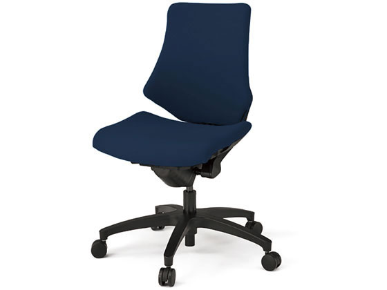 【レビュー投稿で100円OFFクーポン】【メーカー直送】イトーキ エフチェア 布張 ローバック 肘無 本体黒 ネイビーブルー【代引不可】【組立・設置・送料無料】肘なし 布張りチェア オフィスチェア オフィス家具