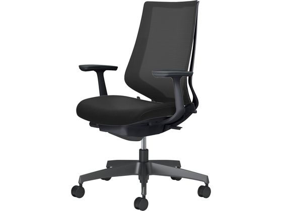 【マラソン限定★ポイント2倍】【メーカー直送】コクヨ チェア デュオラ2 ブラック脚 メッシュ ブラック【代引不可】【組立・設置・送料無料】肘付き 可動肘タイプ メッシュチェア オフィスチェア オフィス家具|ココデカウ