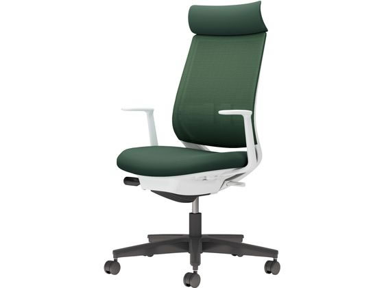 【マラソン限定★ポイント2倍】【メーカー直送】コクヨ チェア ミトラ2 L型肘 ランバー付 ディープグリーン ナイロンキャスター【代引不可】【組立・設置・送料無料】肘付き 固定肘タイプ 布張りチェア オフィスチェア オフィス家具｜ココデカウ