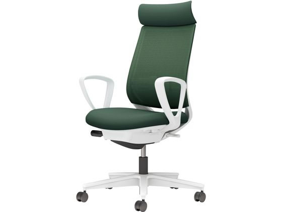 【マラソン限定★ポイント2倍】【メーカー直送】コクヨ チェア ミトラ2 サークル肘 ランバー付 ディープグリーン ナイロンキャスター【代引不可】【組立・設置・送料無料】肘付き 固定肘タイプ 布張りチェア オフィスチェア オフィス家具｜ココデカウ