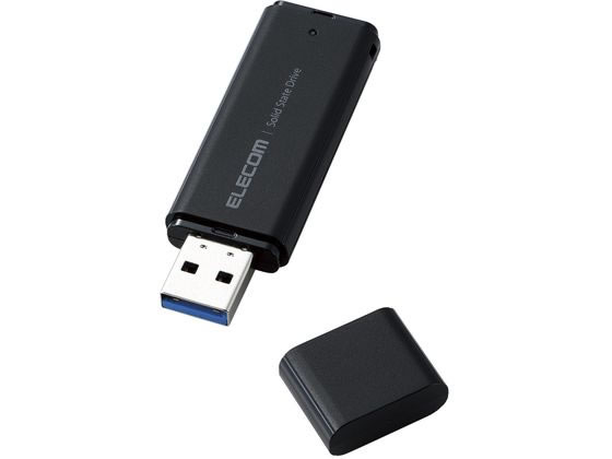 【マラソン限定★ポイント2倍】エレコム 外付けSSD 2TB キャップ式 ブラック ESD-EMC2000GBK ＳＳＤ 外付けドライブ ＵＳＢメモリ パソコン 家電｜ココデカウ