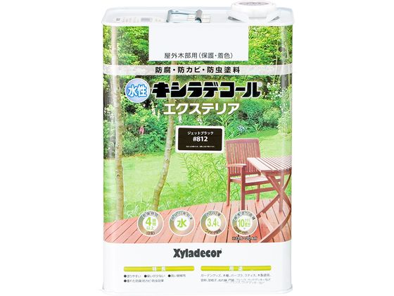 【マラソン限定★ポイント2倍】【お取り寄せ】カンペハピオ キシラデコール エクステリアS ジェットブラック 3.4L 塗料 塗装 養生 内装 土木 建築資材｜ココデカウ