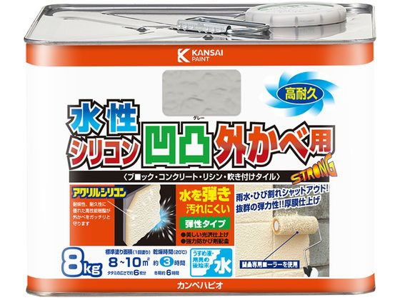 【マラソン限定★ポイント2倍】【お取り寄せ】カンペハピオ 水性シリコン凹凸外かべ用 グレー 8K 塗料 塗装 養生 内装 土木 建築資材｜ココデカウ 7,860円