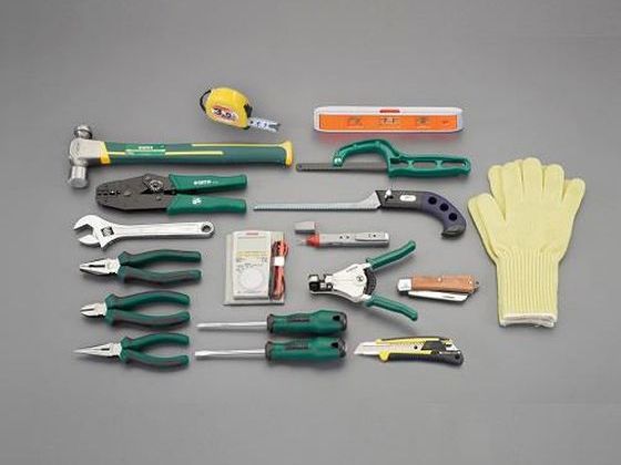 【レビュー投稿で100円OFFクーポン】【お取り寄せ】エスコ 電気工事用工具セット 18個組 EA59 電気工事用工具セット 空調 電設資材 作業用品 工具｜ココデカウ