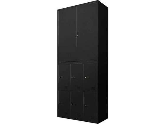 【マラソン限定★ポイント2倍】【メーカー直送】Netforce 両開き書庫+6人用ロッカー 2台セット 幅900mm BK【代引不可】【お客様組立】両開き書庫 スチールキャビネット ロッカー オフィス家具｜ココデカウ