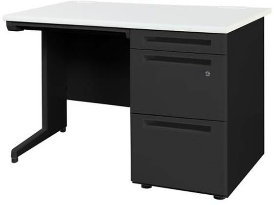 【マラソン限定★ポイント2倍】【メーカー直送】Netforce ナッツ 片袖机 3段 W1000&times;D700 BK&times;WH【代引不可】【お客様組立】片袖机 スチールデスク ワゴン オフィスデスク 事務机 オフィス家具｜ココデカウ